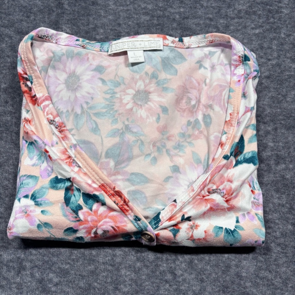 Floral Knot-Front V-Neck Blouse - Picture 11 of 12